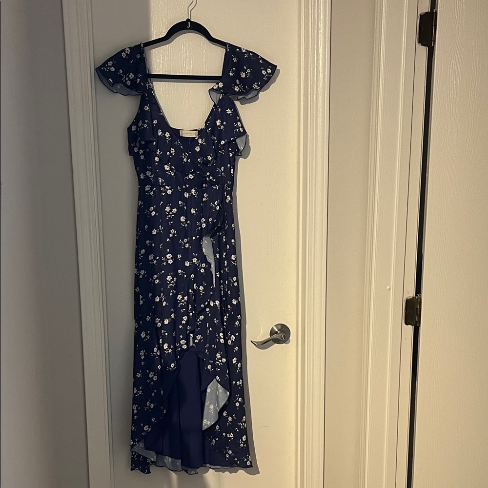 Altar'd State Navy Floral High Low Dress